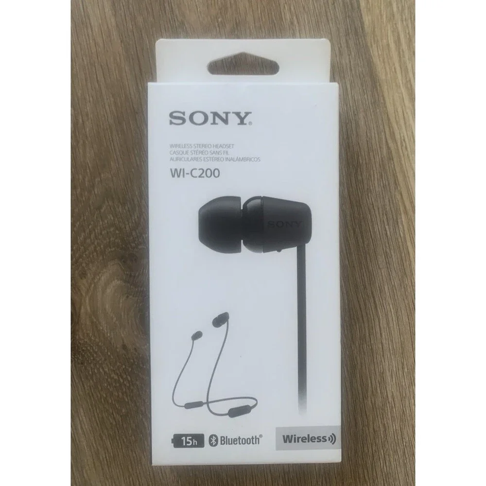 For Sony WI-C200 Wireless In-Ear Extra Bass Sport Headphones With Mic-Black